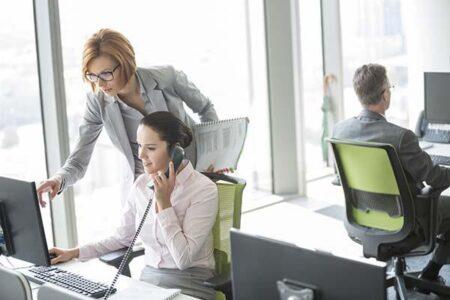 Woman on the phone in an office