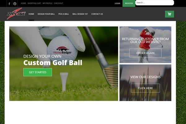 Zipline Golf Website Homepage