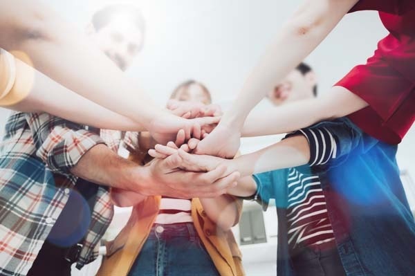 Group of people as part of a team