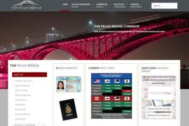 Peacebridge website homepage
